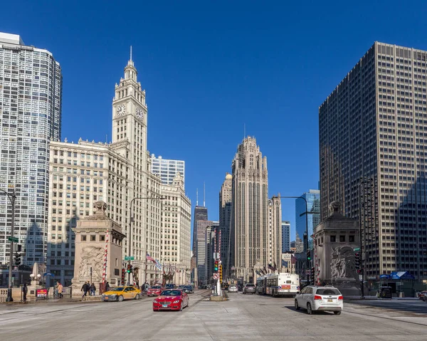 Chicago Usa December 2018 Street Level View Michigan Avenue Miracle — Stock Photo, Image