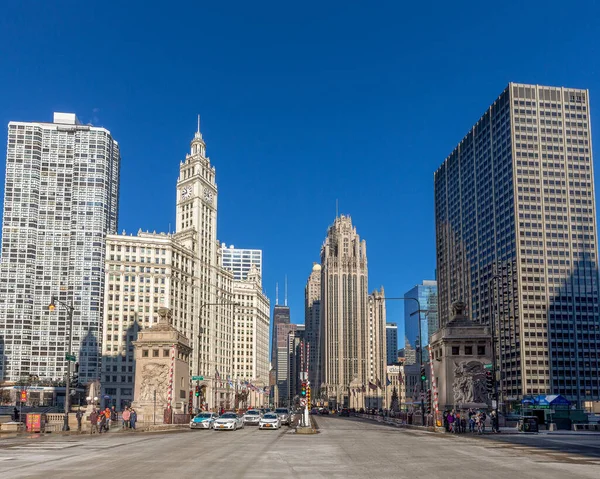 Chicago Usa December 2018 Street Level View Michigan Avenue Miracle — Stock Photo, Image