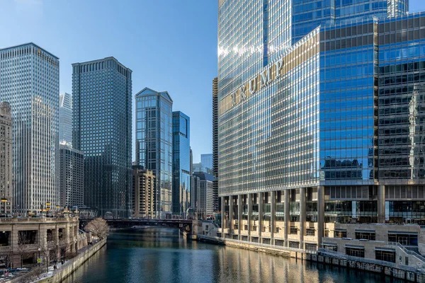 Chicago Usa December 2018 Chicago River Looking West Michigan Avenue — Stock Photo, Image