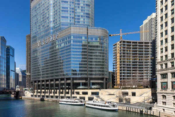 Chicago Usa April 2018 Chicago River Looking West Michigan Avenue — Stock Photo, Image