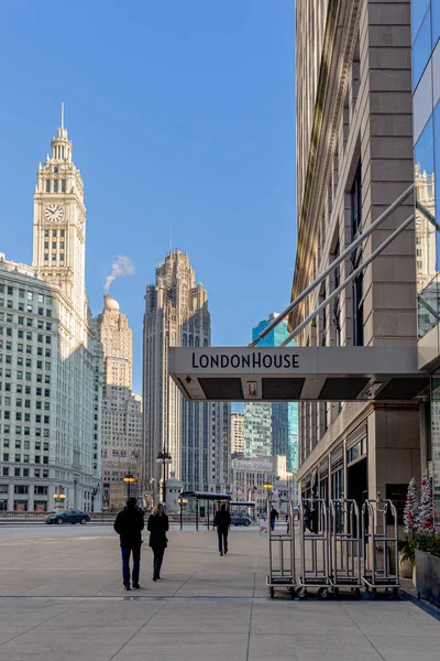 Chicago Usa December 2018 Street Level View East Wacker Drive — Stock Photo, Image