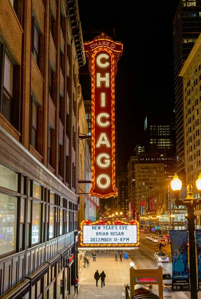 Chicago Usa December 2018 Iconic Chicago Theater North State Street — Stock Photo, Image