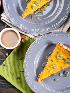 Kabak pasta grafiğin dilimlerini. Üstten Görünüm