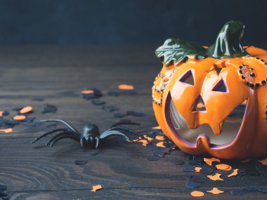 Halloween kabak ve örümcek