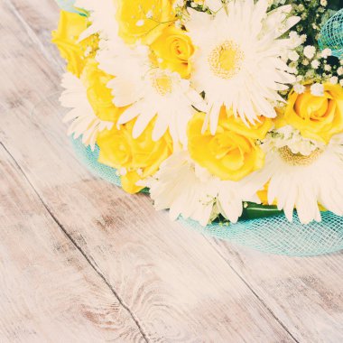 Kare çiçek kartı. Tonda