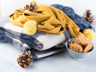 Ana sayfa ekose ve çerezler ile dinlenmek