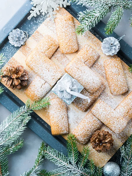 Winter home made cookies for Christmas. Vertical