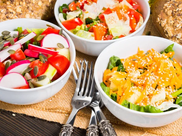 Färgglada grönsaker Salladsskål — Stockfoto