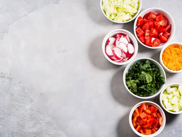 Blandning av vegetabiliska skålar för sallad eller snacks — Stockfoto