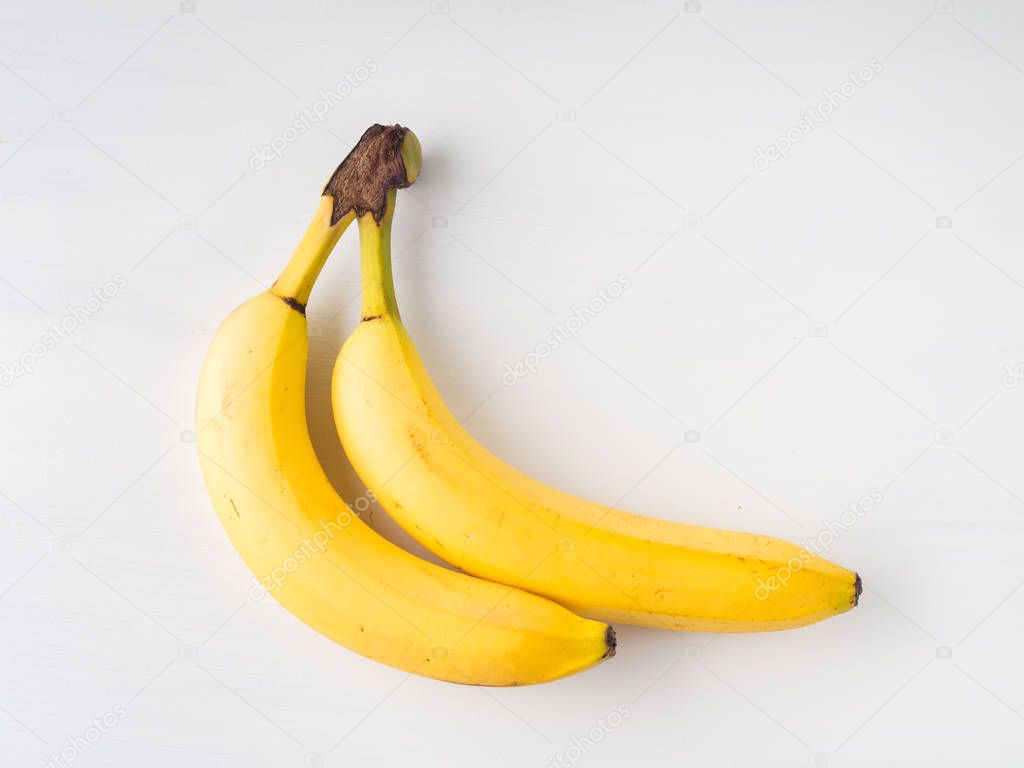 Two bananas on white