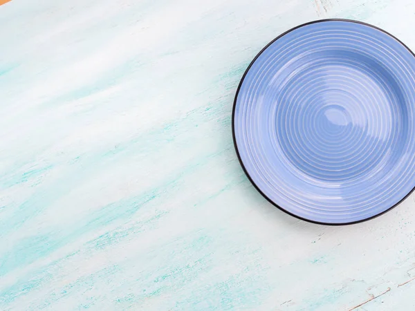 Pasztell színű kerámia tányér étel felülnézet — Stock Fotó