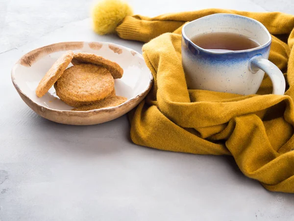 Vinter komfort matkoncept med te — Stockfoto