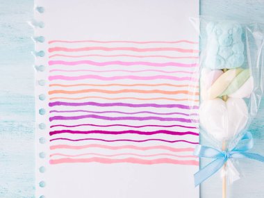 Renkli el çekilmiş kartı için davet selamlar