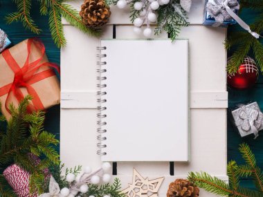 Noel arka plan beyaz boş sayfa ile