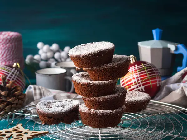 Krema şeker ile çikolata kış muffins