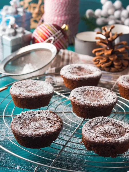 Krema şeker ile çikolata kış muffins