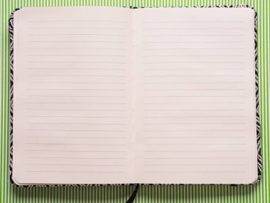 Açık defter ile beyaz sayfalar