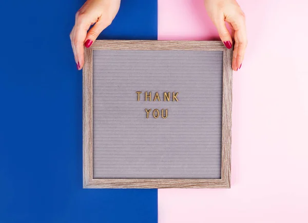 Thank you written on board on colorful background — 스톡 사진