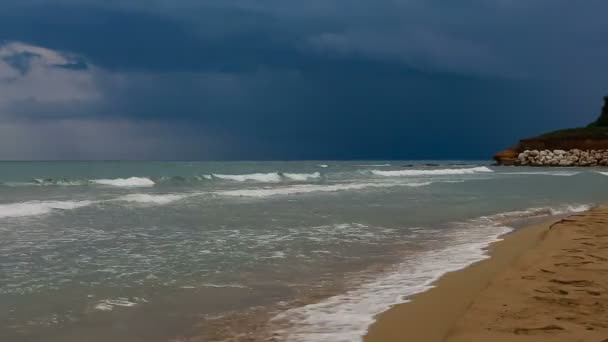 Sicilya sahil Denizi üzerinde fırtına — Stok video