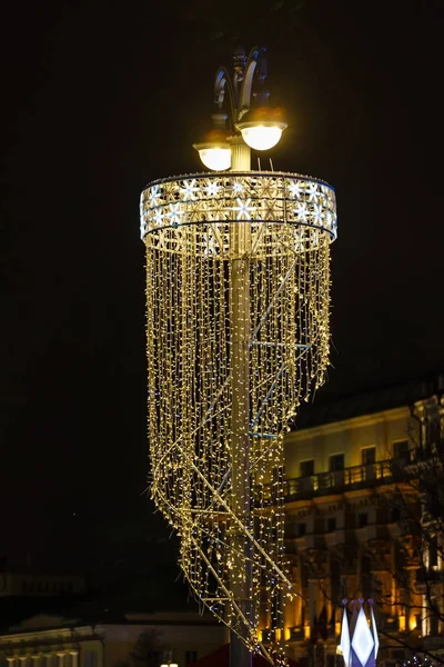 Christmas and New Year's illuminated decorations — Stock Photo, Image