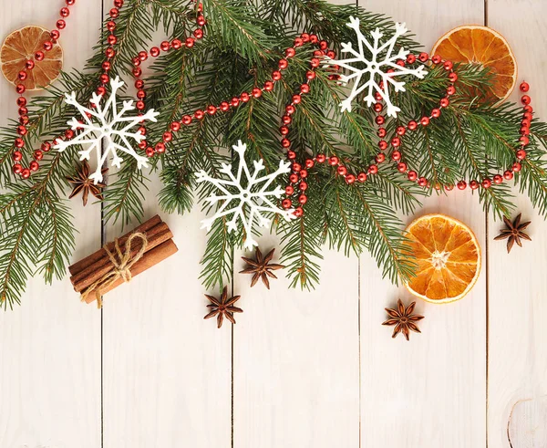 Ano novo e fundo de Natal com árvores de Natal — Fotografia de Stock