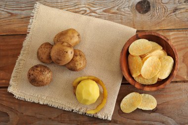 taze patates cipsi plaka ve cips
