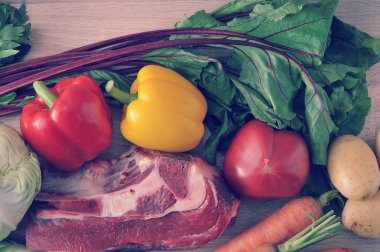 sebze çorbası koleksiyonu et - patates, domates, havuç, ga