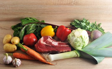 sebze çorbası koleksiyonu et - patates, domates, havuç, ga