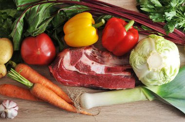 sebze çorbası koleksiyonu et - patates, domates, havuç, ga