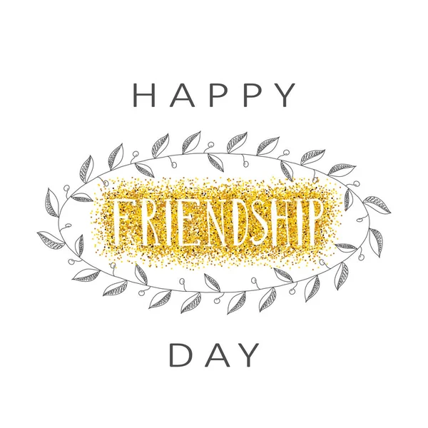 Ilustración vectorial del feliz día de la amistad dibujado a mano felicitat — Vector de stock