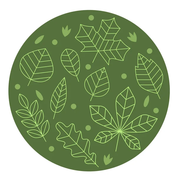 Düz çizgi tasarım sonbahar yaprakları. Temiz ve minimalist vektör di