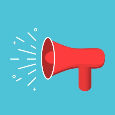 Düz kırmızı hoparlör vektör çizim