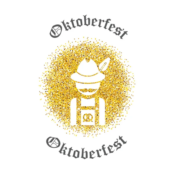 Oktoberfest - német hagyományos ruha és kalap jelképe — Stock Vector