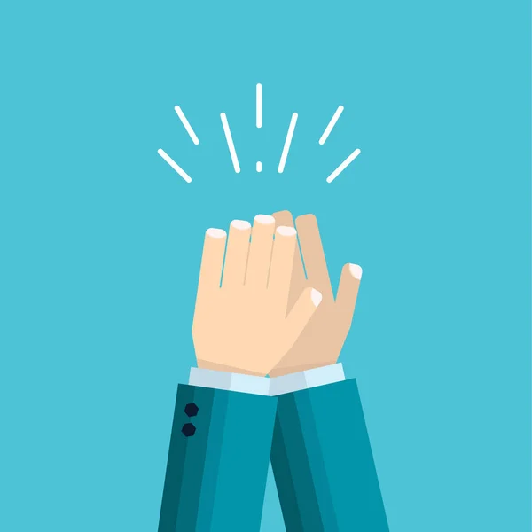 Vector illustration of hands clap - applause of male hand in sui — Stock Vector