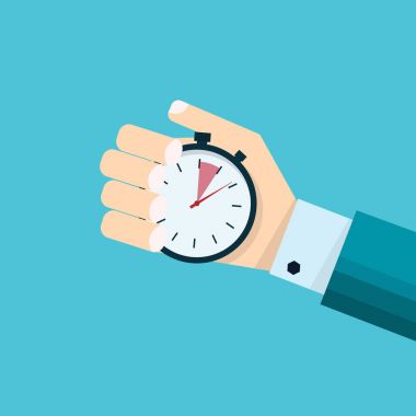 İşadamı el holding kronometre. Zaman yönetimi kavramı