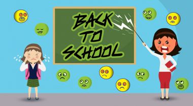 öfke ve işaretçi ve cr ile ayakta çığlık ile sinirli öğretmen