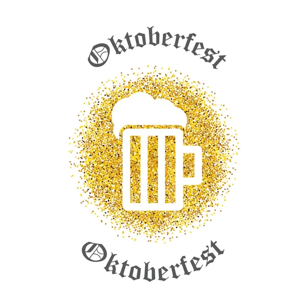 Symbolem Oktoberfest - niemiecki kubek bawarskie piwo z pianką — Wektor stockowy