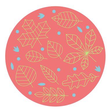 Temiz ve minimalist vektör farklı doğrusal yaprak şeklinde.