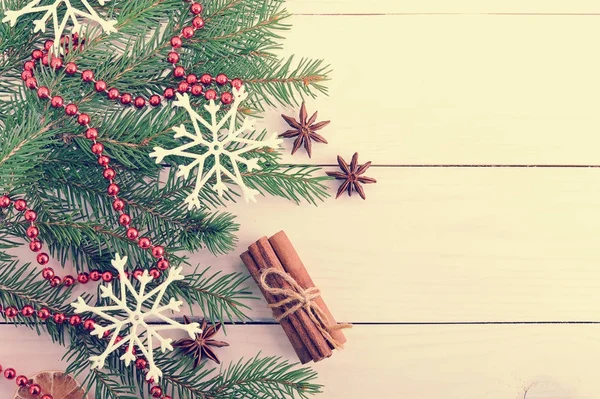 Año nuevo y fondo de Navidad con árboles de Navidad — Foto de Stock
