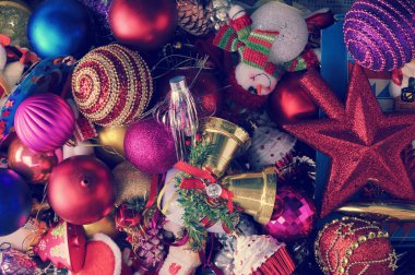 Noel oyuncaklar Noel ağacı için ile şenlikli arka plan