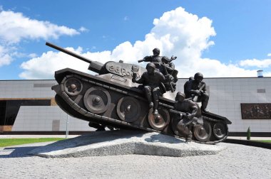  monument to Soviet tank crews at Prokhorovka field after the ta clipart