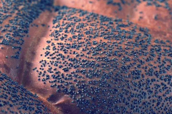 Haşhaş tohumu closeup çekim ile örgülü somun — Stok fotoğraf