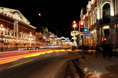 Nevsky Prospekt Saint Petersburg-Zen Noel dekorasyon