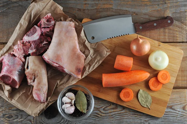 jöle - domuz legs, domuz shanks, carro hazırlanması için kiti