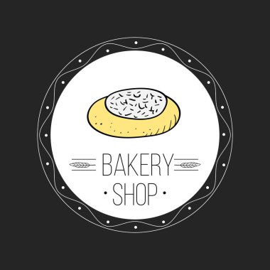 Pastane Dükkanı logo ve ekmek logo etiketleri tasarım için tatlılar, kek, 