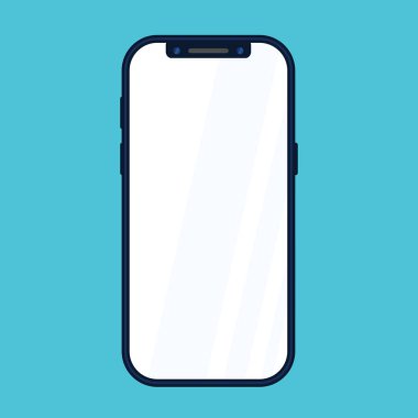 yeni telefon ön vektör çizim üzerinde Blu izole eps10 biçimi