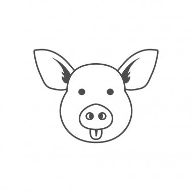 Domuz vektör simgesi. Sembol için kontur tasarımı