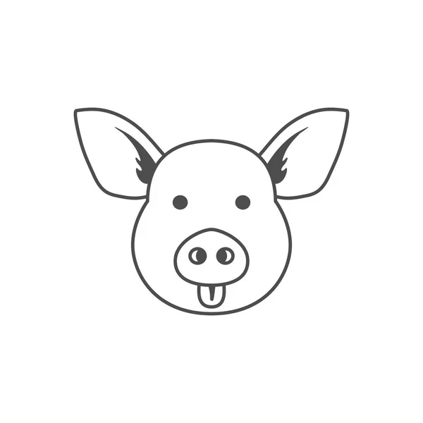 Icono de vector cerdo. Diseño de contorno para símbolo — Archivo Imágenes Vectoriales
