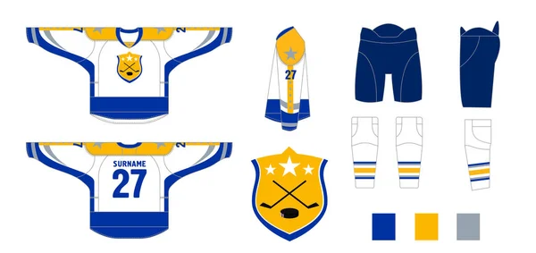Hockey uniforme - patrón de corte para la costura — Vector de stock