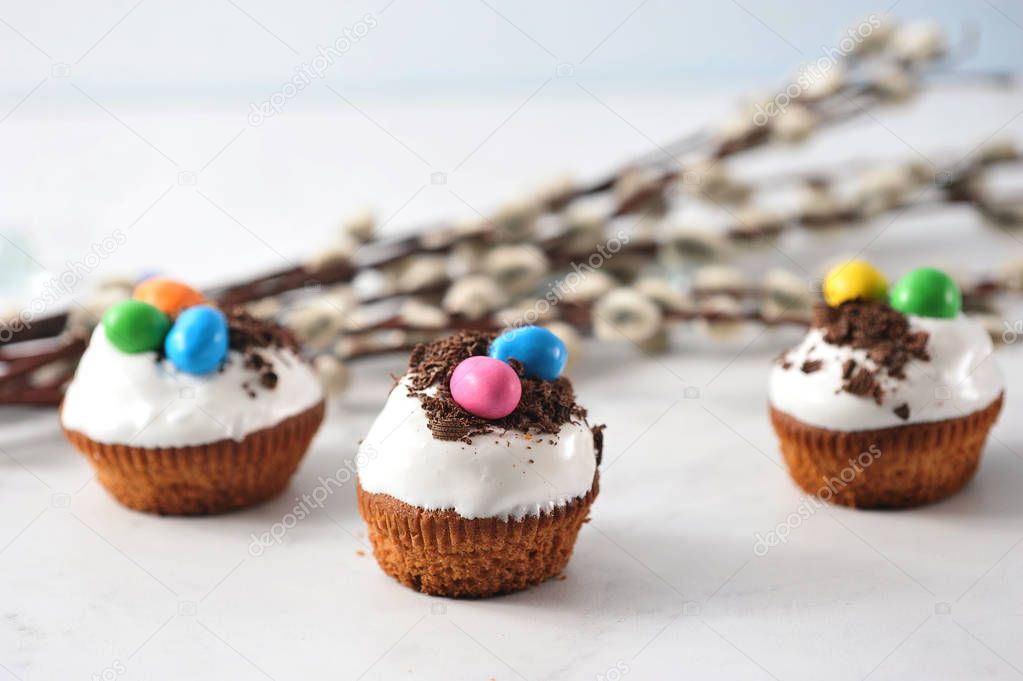 Easter cupcakes with chocolate chip
